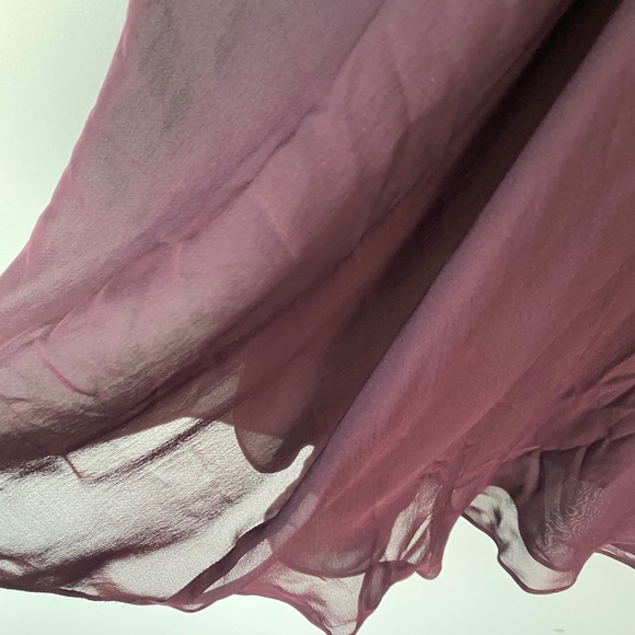 NWT JIL SANDER Runway Deep Plum Silk Chiffon Drape Neck Dress Y2K GR 36 / US 4 - Picture 5 of 11